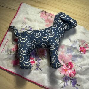Vintage Victoria's Secret PINK Navy Bandana Print Stuffed Dog Plush